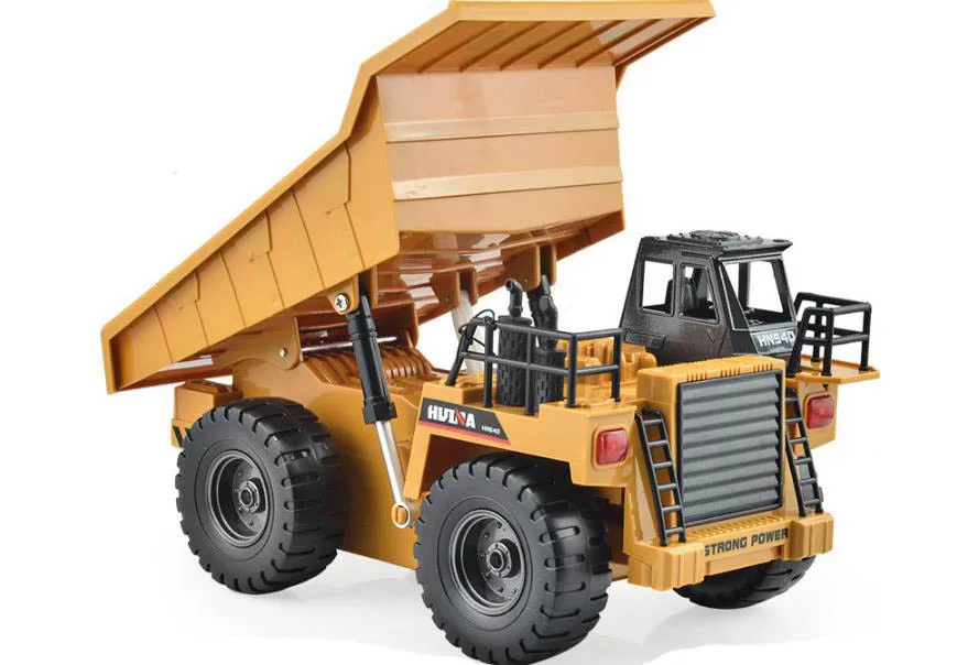 High Tech RC Truck 2.4G 6 Channel Remote Control Metal Dump Truck 4 Wheel Realistic Machine Toys cheap rc cars