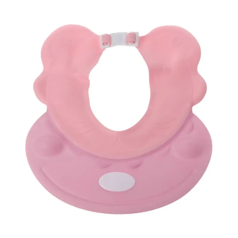 Регулируемая детская шапочка для душа, водонепроницаемая, предотвращающая попадание воды в ухо, для мытья волос, шапка - Цвет: Розовый