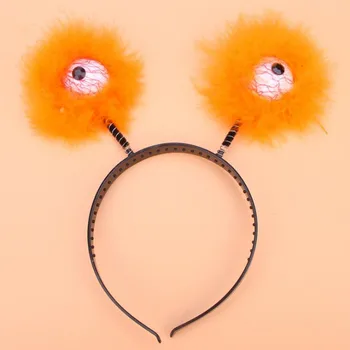 

New Women Girl Fluffy Feather Eyeball Headband Hair Band Hair Accessories Dress Decor Halloween Party Favor Gift Wedding
