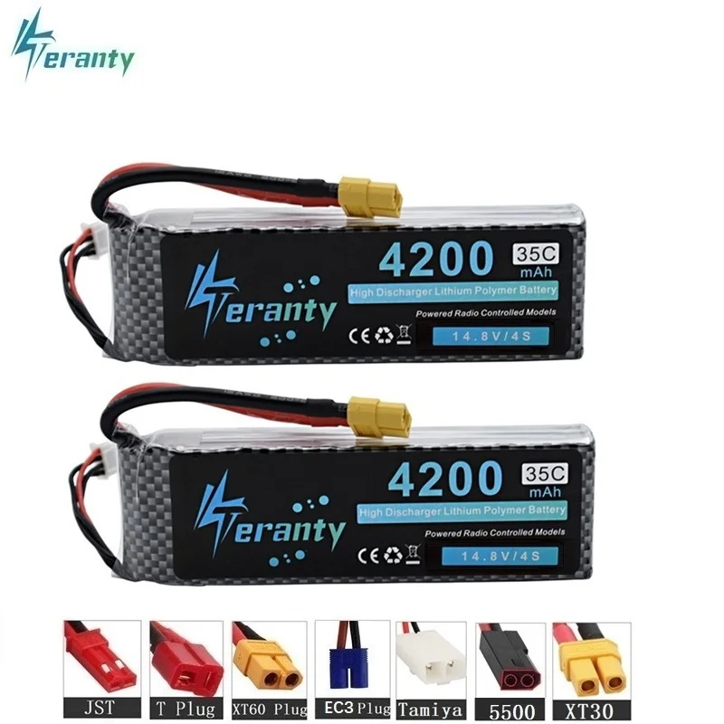 High Power 14.8v 4200mAh 35C 4S LiPo Battery For RC Helicopter Car Boat Quadcopter Remote Control Toys Parts battery 2pcs | Игрушки и