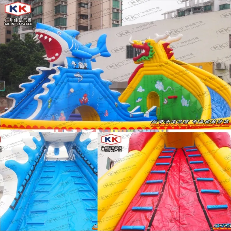 Dragon and shark Inflatable water park slide for sale, Adult inflatable water park pool equipment Dragon and shark Inflatable water park slide for sale, Adult inflatable water park pool equipment
