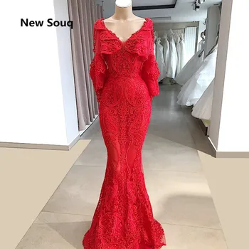 

2019 New Arabic Dubai Evening Dresses with Cape Appliqued Lace Sexy V-neck Mermaid Prom Dress Evening Gowns Robe De Mariee