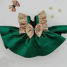 Новинка года; Брендовое нарядное платье для маленьких девочек; нарядное платье принцессы без рукавов с бантом на Рождество и свадьбу; размеры От 2 до 6 лет