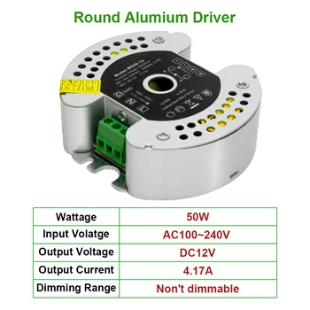 

50W Led Driver Power Supply DC12V Aluminum shell Input AC100-240V lighting Transformer Constant voltage Led Power lamps Adapter