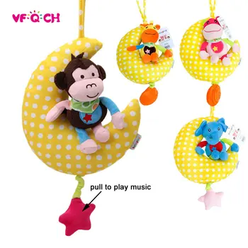

Fashion Music Plush Baby Rattle Toys Soft Moon Animals Strollers for Dolls Infant Crib Toy Newborn Gift Musical Mobile Baby Toys