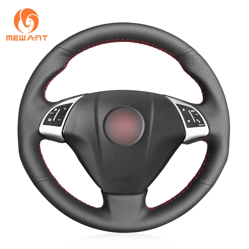 

MEWANT Hand-Stitched Black Artificial Leather Car Steering Wheel Cover for Fiat Bravo 2007-2015 Doblo 2010-2015 Opel Combo 2012