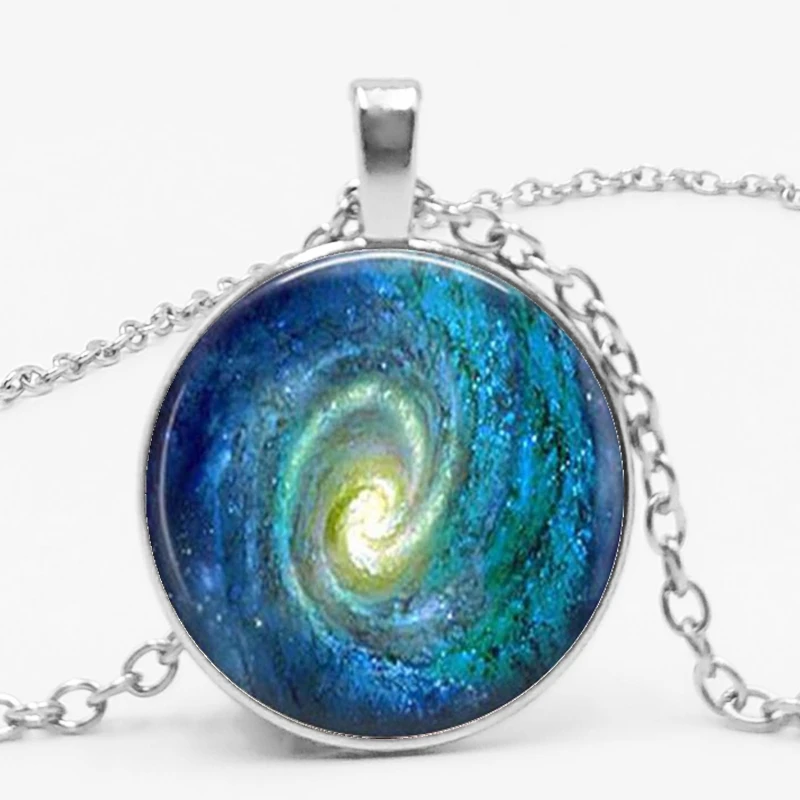 

Space Swirl Necklace : Fashion Boutique Glass Art Jewelry Picture Pendant Photo Pendant Handcrafted Jewelry