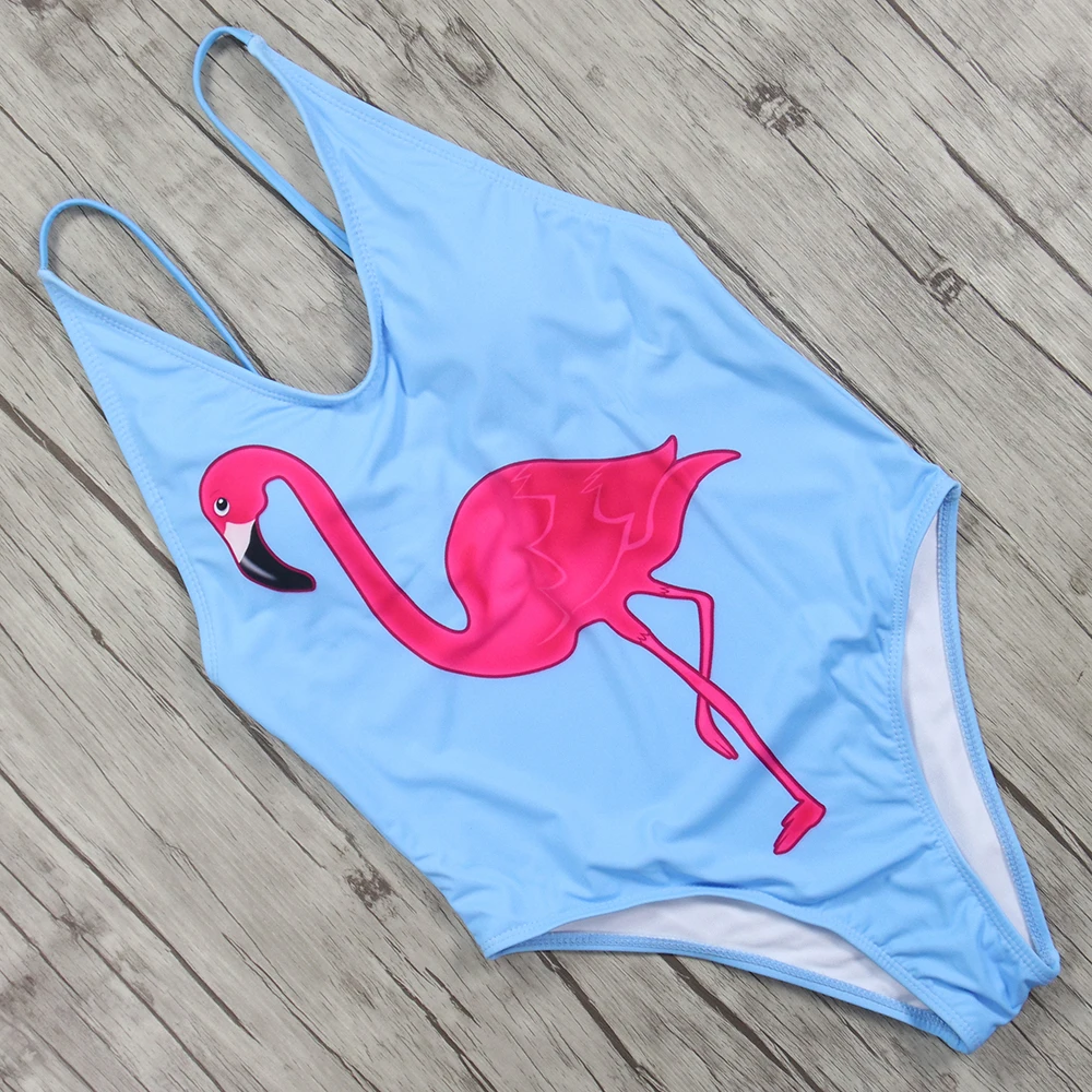 

Flamingo One Piece Swimsuit 2018 Swimwear Women Sexy Push Up Bodysuit Bathing Suit Beachwear Bandage Monokini Women Swimsuit