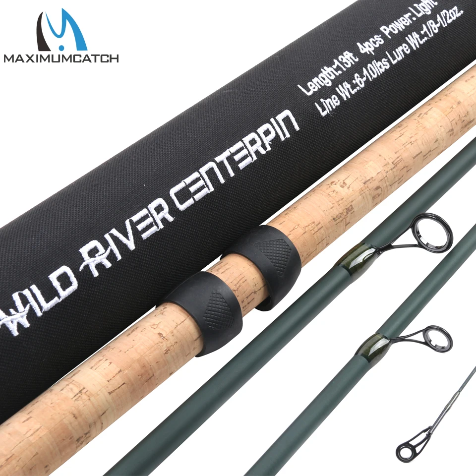 13ft 4 Pieces Carbon Fiber Sections Centerpin Float Fishing Rod Wooden  Handle Steelhead Fishing Light LINE WT 6-10lbs