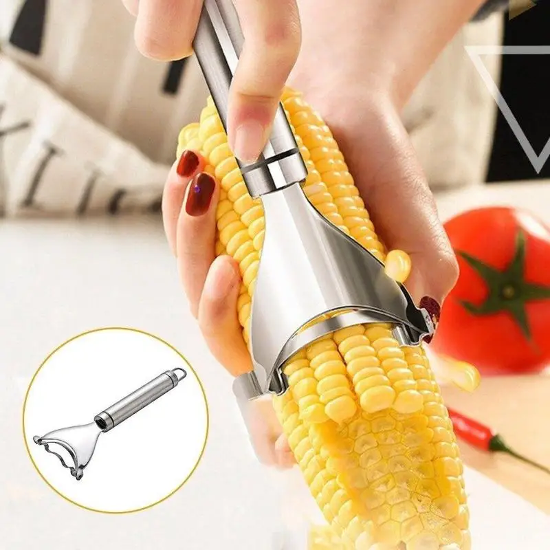 Acier inoxydable maïs décapant Cutter maïs rasoir éplucheur Melon fruits rabotage maïs décortiqueur batteuse outils de cuisine