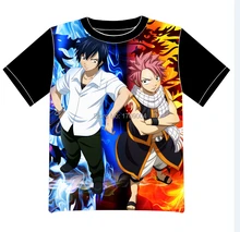 Envío Libre Fairy Tail Anime manga T-shirt Las Mujeres de Los Hombres Cosplay Camiseta de Malla Negro Tee 001