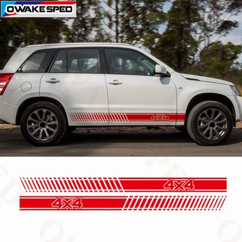 

For Suzuki Grand Vitara AT MT 4X4 OFF ROAD Stripes Decal Car Body Door Side Decor Stickers Fit 3-5 doors Sport Decals