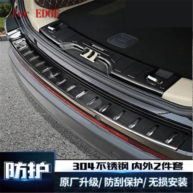 

high quality Stainless Steel Rear Bumper Protector Sill Trunk Tread Plate Trim for Ford Ford EDGE 2015-2018 Car styling
