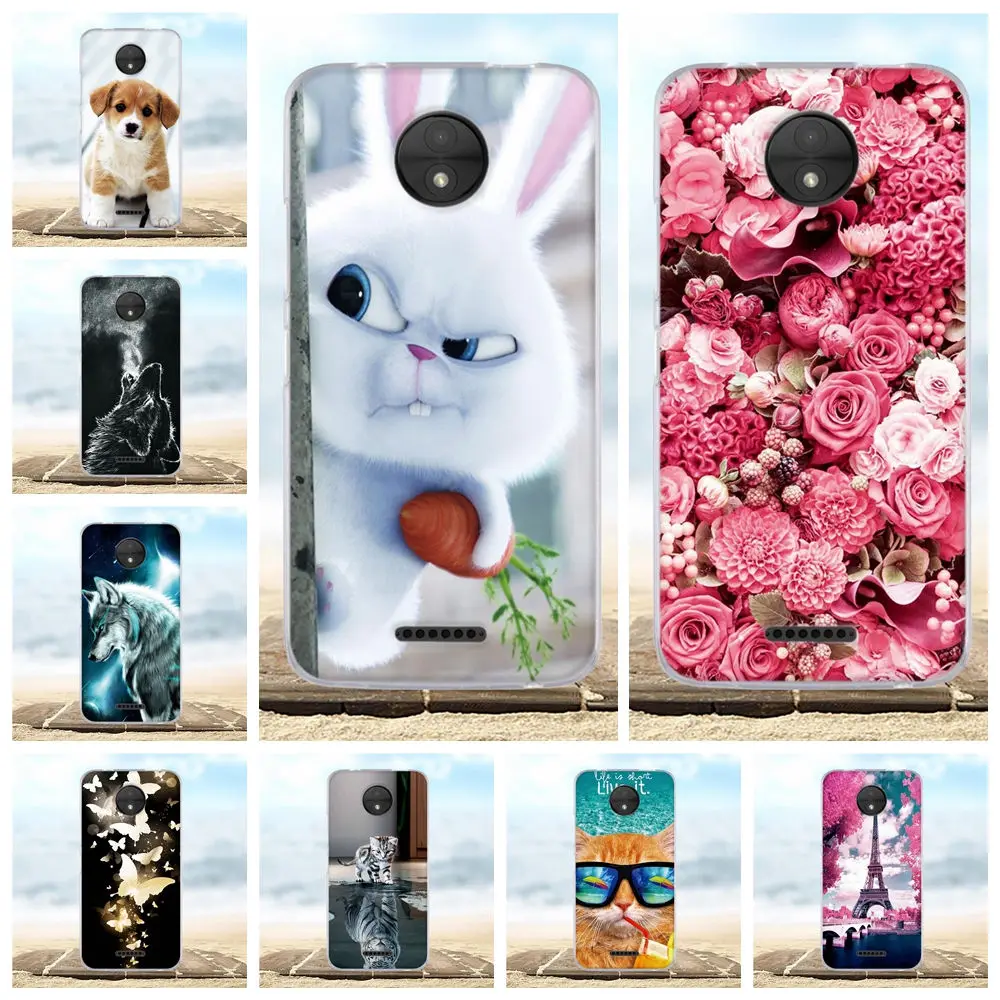 

For Motorola Moto C Case 2017 Soft Silicone TPU Cover For Motorola Moto C XT1750 XT1754 Phone Cases 3D Cute Pink Cat Funda Bags