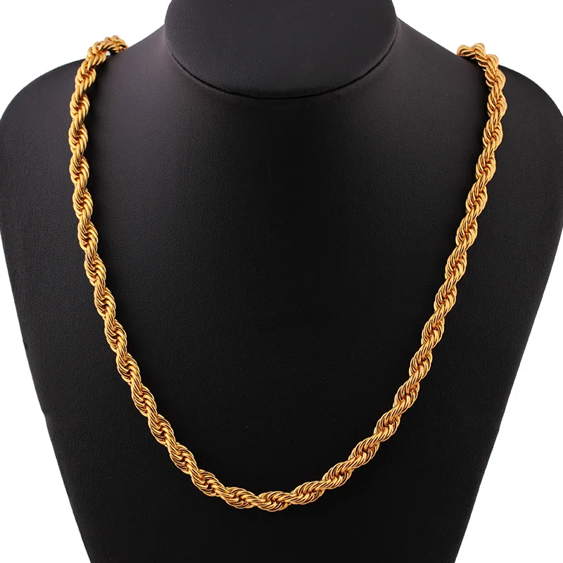 

LUFANG Fashion statement Gold Color Pretzel collier Necklace Exaggerated Trendy Long Joker Chains Necklace Women Men Jewelry