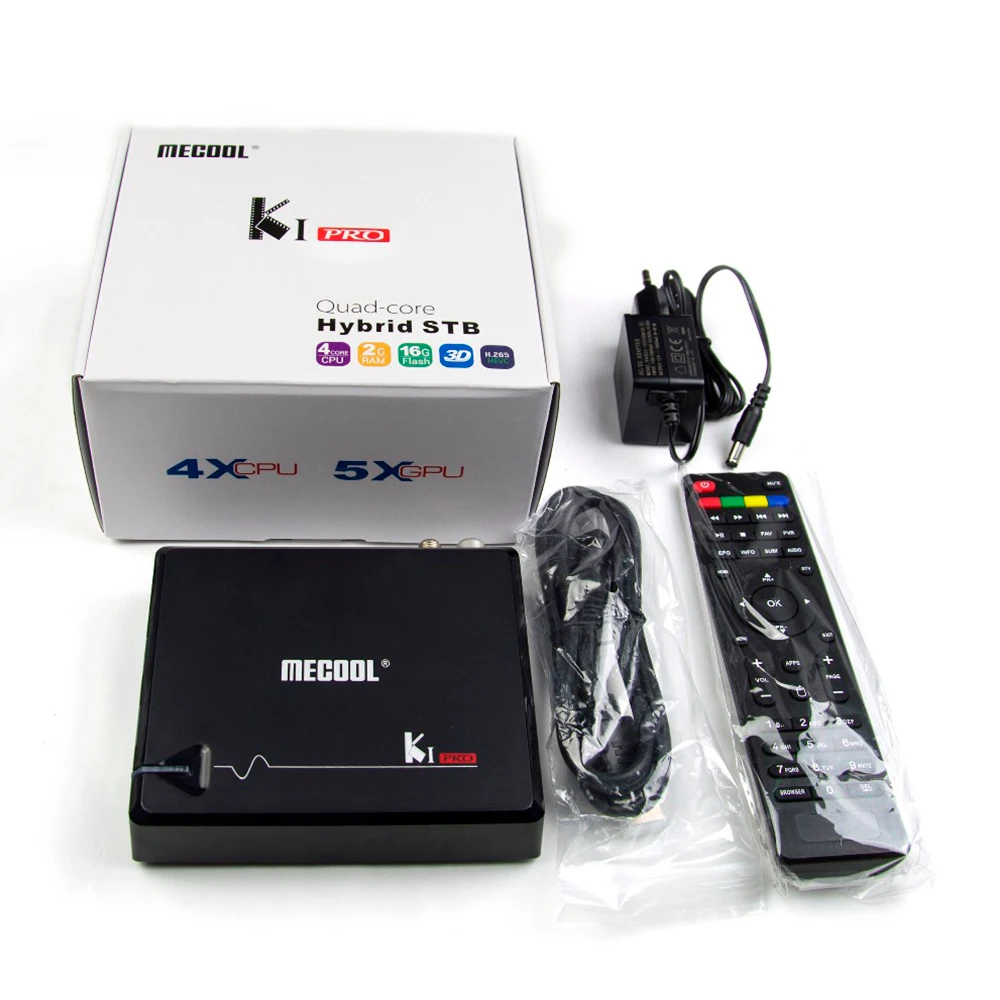 MECOOL KI PRO DVB Android 7,1 Smart tv Box Гибридный DVB-T2/DVB-S2/DVB-C Amlogic S905D Quad 2 Гб+ 16 Гб K1 PRO 5G wifi телеприставки