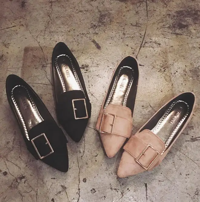 

Single Shoe Girl 2018 New Korean version of pointed flat shoes Fairy Shoes Big size shoes Doudou Shoes Woman Xia