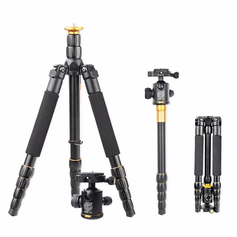 Q666 Professional Tripod With Q 02 360 Degree Swivel Fluid Head For