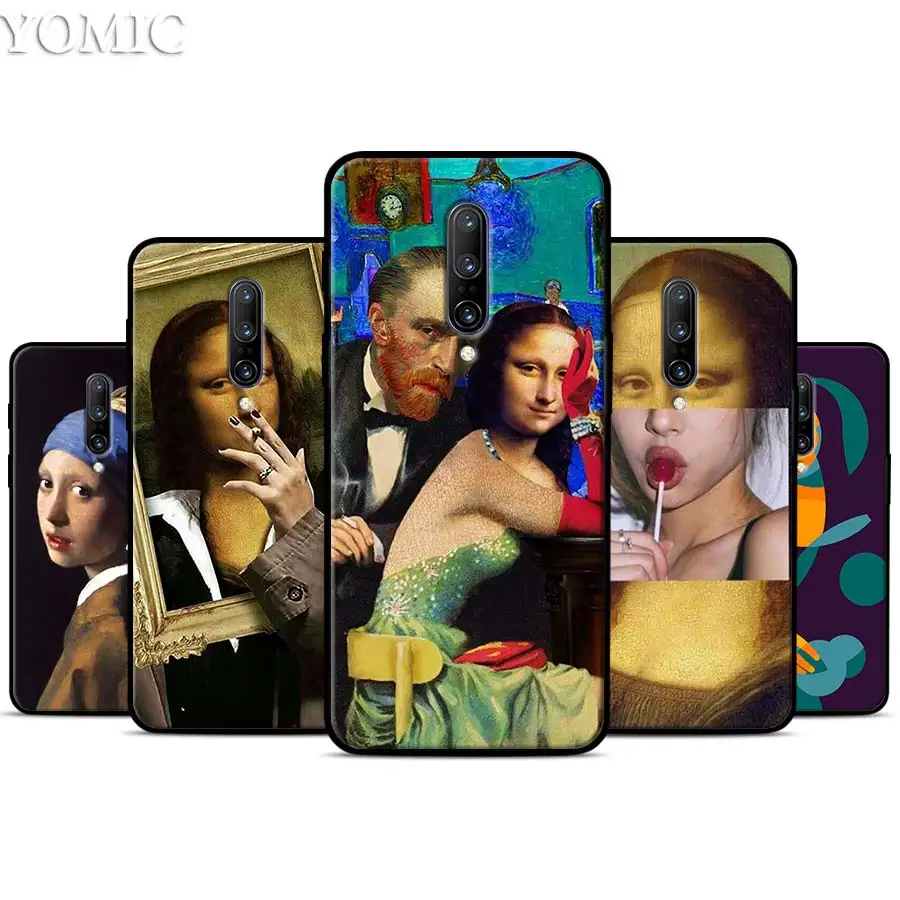 Van Gogh Mona Lisa Girl Silicone Case for font b Oneplus b font font b 7