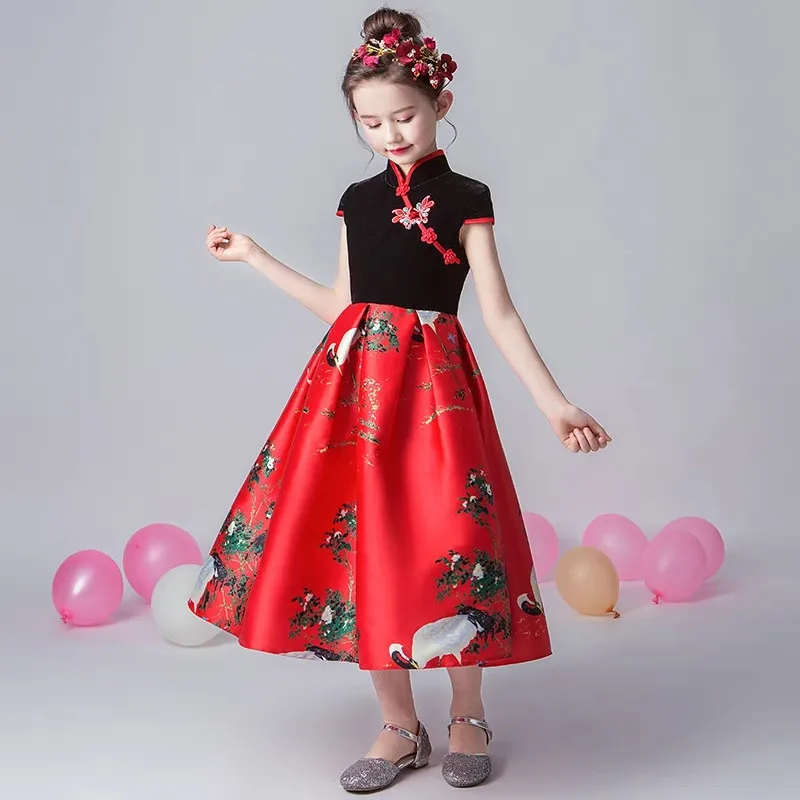 2019 de lujo primavera nuevo estilo chino tradicional de las muchachas de los niños de la noche de la fiesta de cumpleaños modelo de vestido de los niños adolescentes vestido de baile de graduación - 3