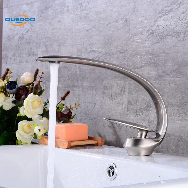 Bath Basin Faucet Brass Brushed Nickel Finish Sink Mixer Tap Vanity Hot Cold Water Bathroom Faucets | Обустройство дома