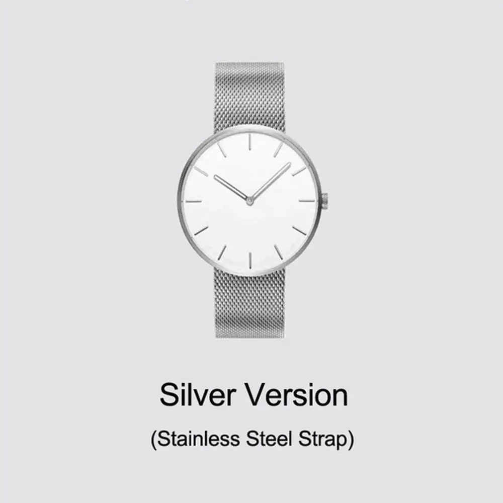 Xiaomi Mijia TwentySeventeen серии Повседневный стиль наручные часы жизнь водонепроницаемый пара кварцевые часы - Цвет: Silver steel strap
