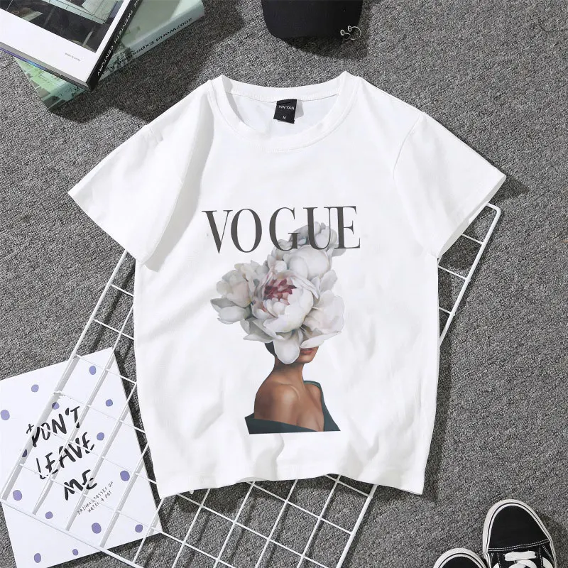 

Harajuku Aesthetic Tshirts Flowers Feather Print Sexy Short Sleeve Tops Fashion Casual Tees Couple T Shirt Kawaii Women T-shirt