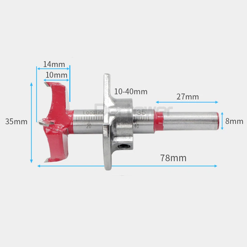 35mm Forstner Auger Drill Bit Wooden Cutter Hex Wrench Woodworking Hole Opener Saw Woodwork Core Mi