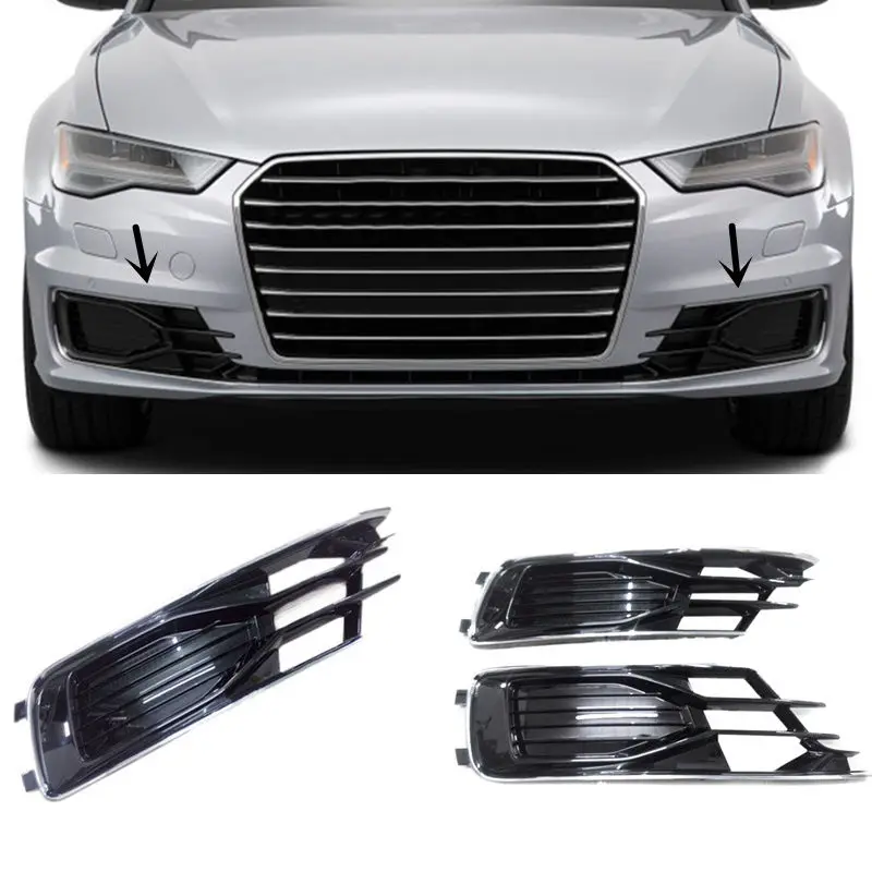 

2pcs For Audi A6 2016 ABS Front Fog Lamp Cover Trim 1:1 Replace OEM