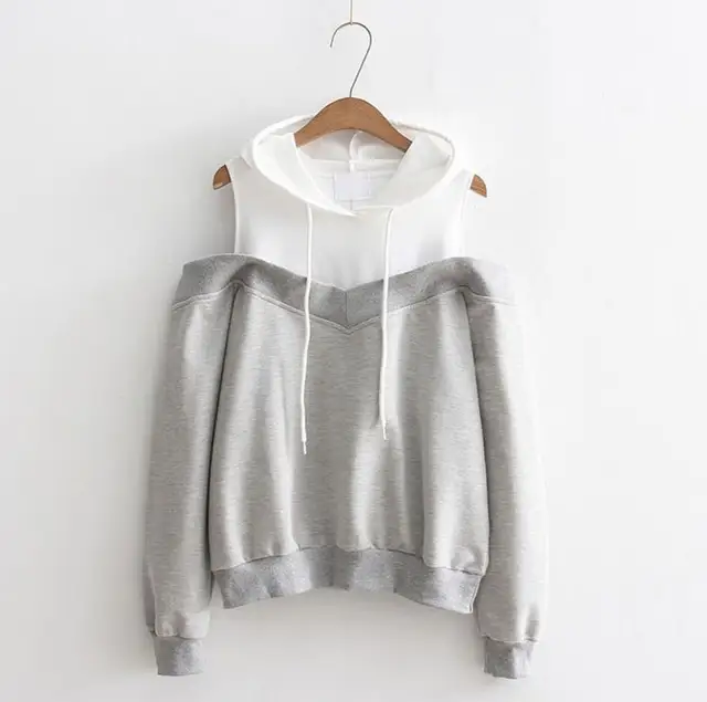 BTS Hoodies fashion Strapless sweatshirt women 5