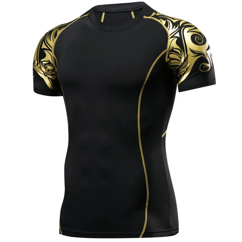 Mens Compression Shirts Skin Tight White Stripe Under Short Sleeve