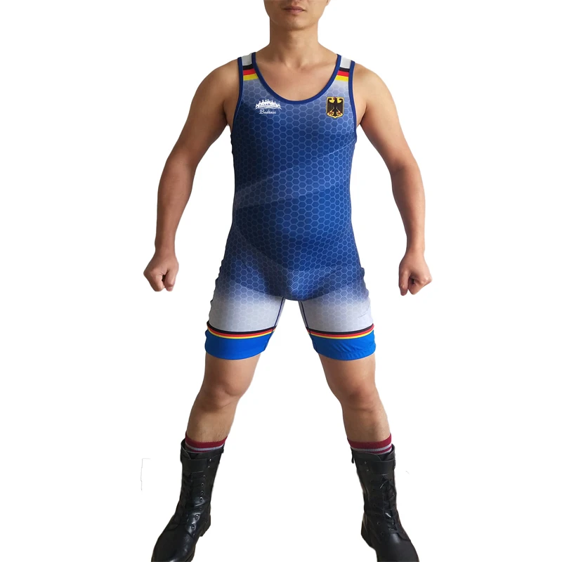 

Germany Customizable Wrestling Singlet Leotards Uniform Weightlifting Outfit Tight Suit