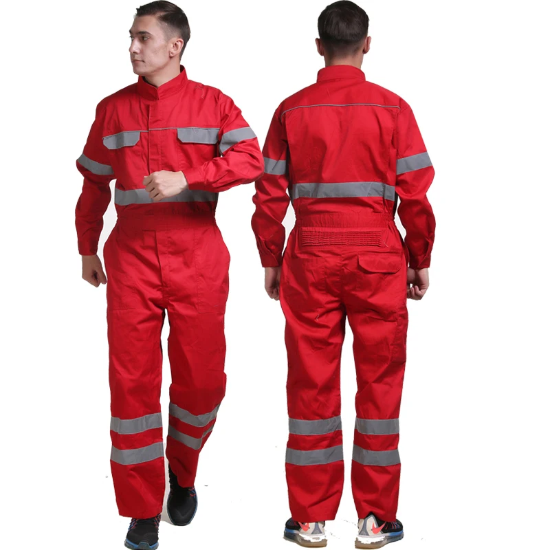 Work Coveralls Men Women Long Sleeve Wear-resistant Working Overalls Reflective Strip Safety Clothing Repairman Factory Uniforms