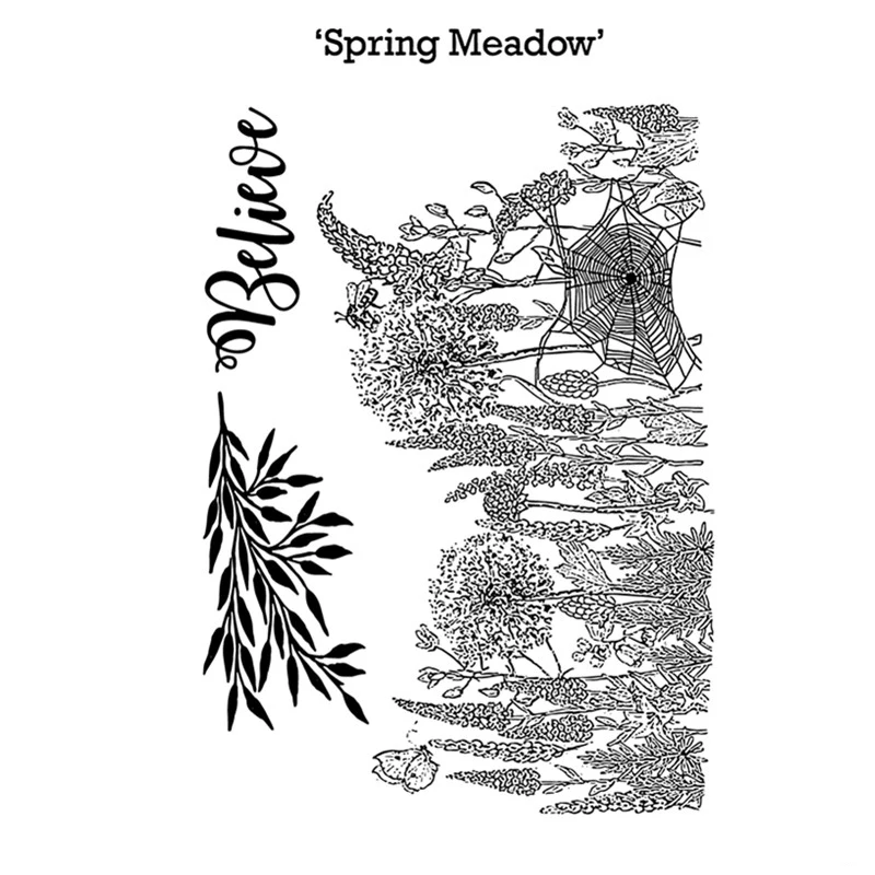 

AZSG Meadow Flowers Clear Stamps for DIY Scrapbooking Photo Album Decoretive Card Making Embossing Stencial 11*16cm