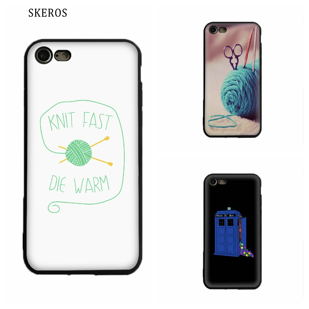 SKEROS трикотажная пряжа Силиконовый ТПУ мягкий чехол для телефона Apple IPhone X 5 5S Se 6 S 7 8