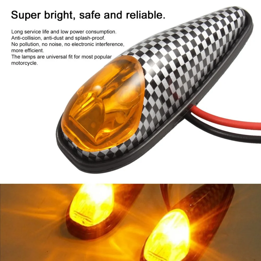 2 Pcs Turn Indicator Signal Lights Direction Motor Indicator Lamp Amber