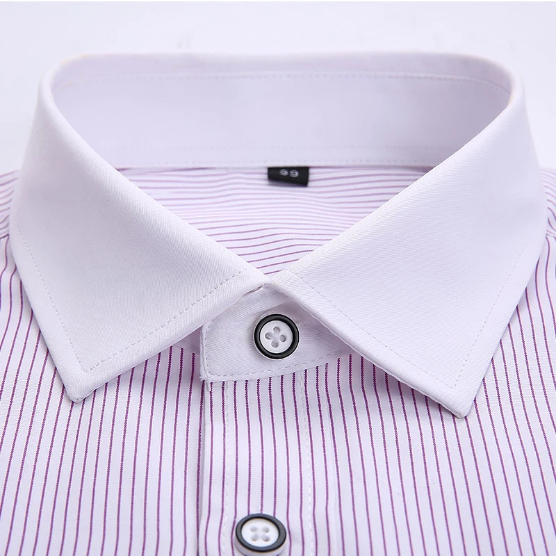 LISIBOOO модная полосатая Мужская рубашка с белым воротником дизайн весна длинный рукав деловая Мужская Повседневная рубашка Рабочие Рубашки мужские