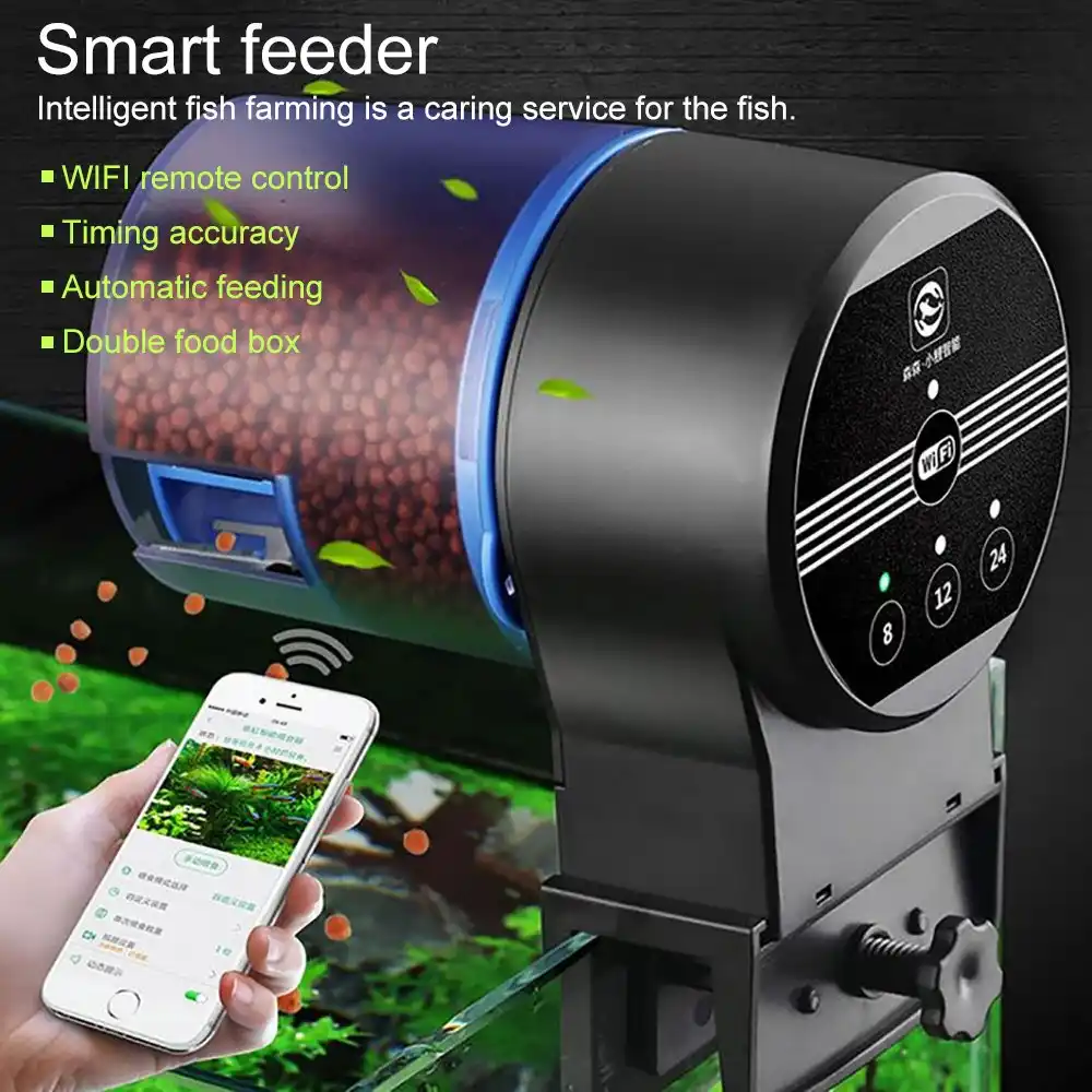 Automatic Fish Feeder Wifi Aquarium Feeder Dispenser Smart Fish