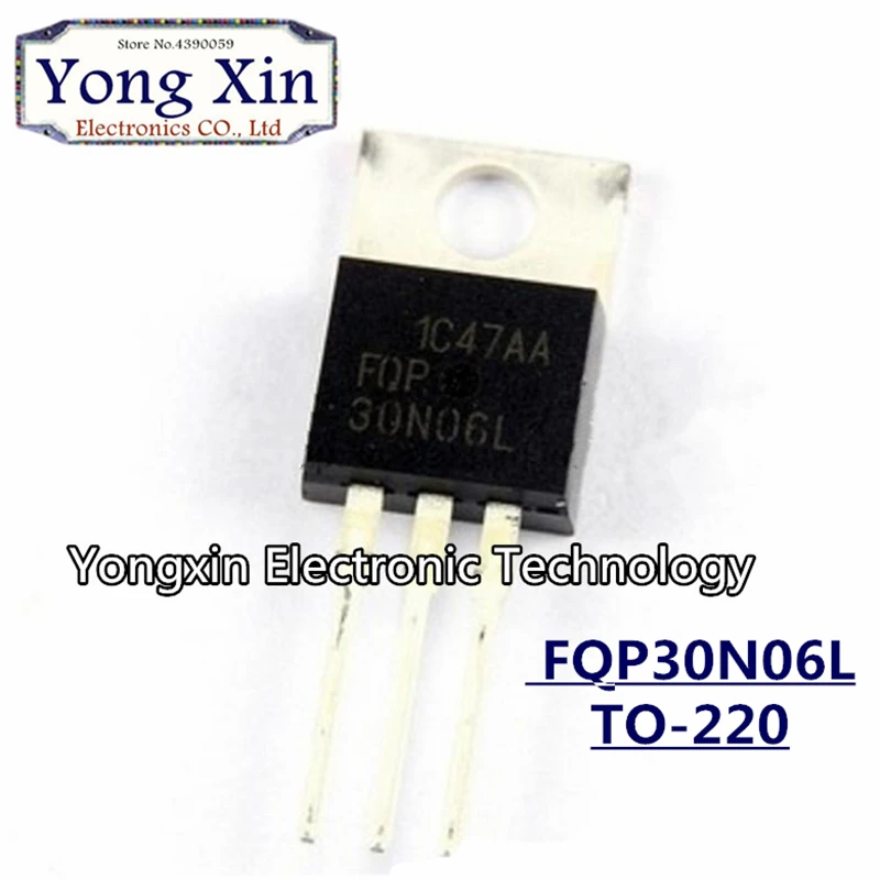 Lot De 10 Transistors MOSFET FQP30N06L - N-Channel 30A 60V - Boîtier TO-220 - Pour électronique De Puissance