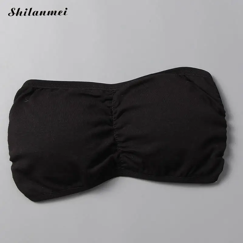 2018 Women Strapless Tube Top Cross Sexy Bra Crop Tops Padded Bandeau Top Blusa De Renda Cotton Solid Black Tube Bra Bralette 2018 Women Strapless Tube Top Cross Sexy Bra Crop Tops Padded Bandeau Top Blusa De Renda Cotton Solid Black Tube Bra Bralette