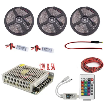 

5M-15M RGB Led Strip Set 5050 SMD Led Flexible Light 30led/m DC12V + WIFi 113 RGB Led controller + Power adapter Free shipping