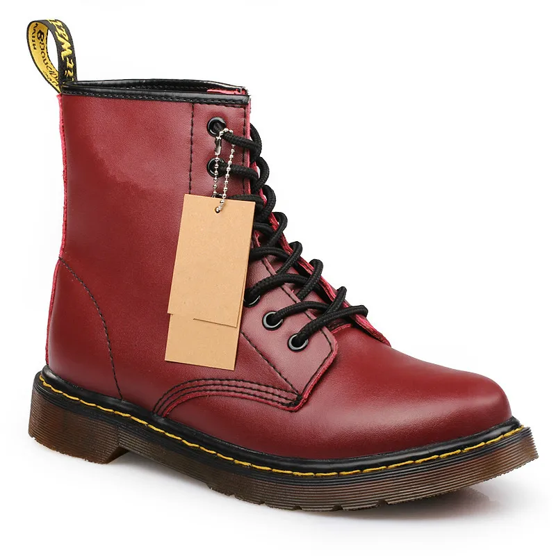 

Doc martins women boots split Leather Women Boots snow shoes Motorcycle Winter shoes men martin snow Boots botas negras mujer