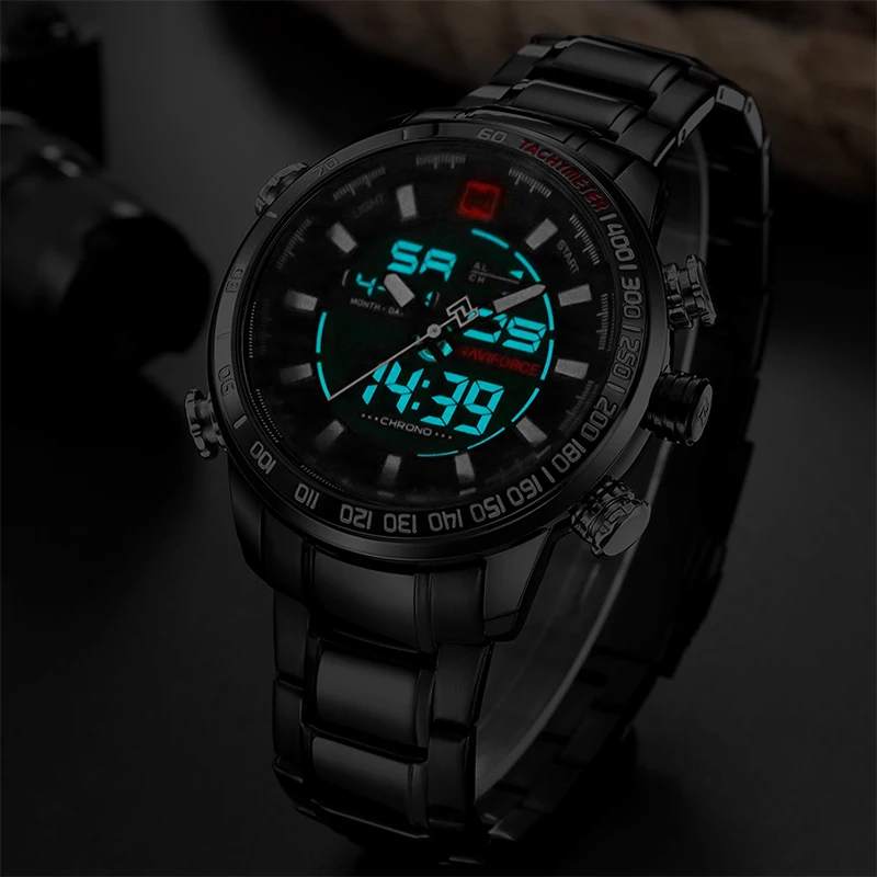  NAVIFORCE Top Brand Luxury Mens Watches Fashion Casual Sport Wristwatch Dual Display Date Clock Arm