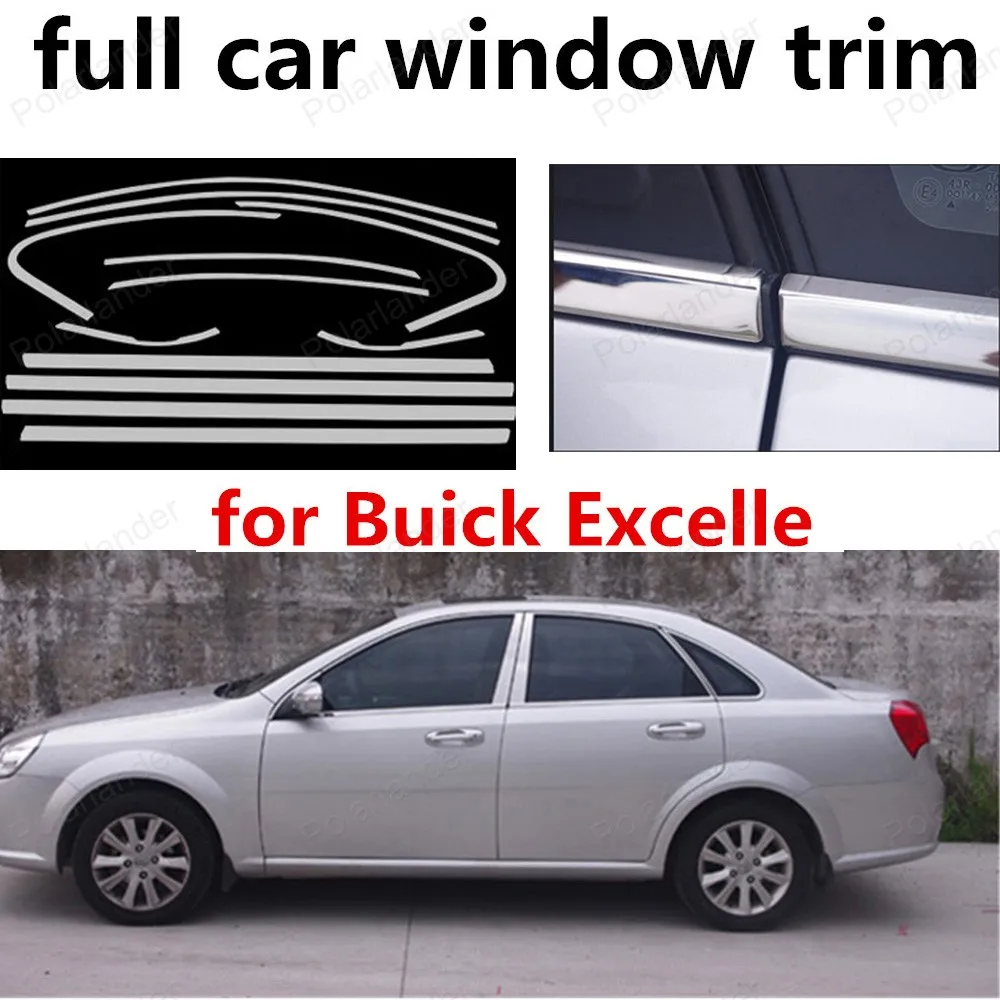 freeshipping Stainless Steel Car Styling Protector full Window Frame Trim For B uick Excelle car