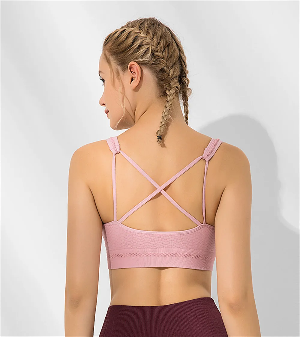 

New Arrival Hot Sale 2019 Fashion Fitness Beauty Back Exercise Yoga Underwear Female Without Steel Ring Shockproof Running Bra
