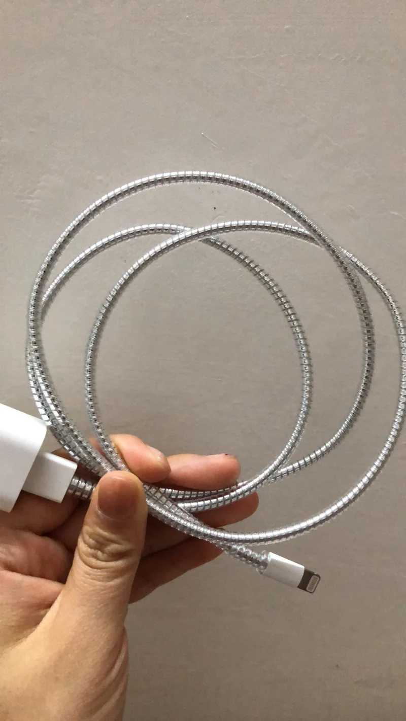 50 шт./лот покрытие блестки 1,5 м ТПУ Спираль usb зарядка протектор сердцевины кабеля сматывание кабеля защита кабеля для iphone Android