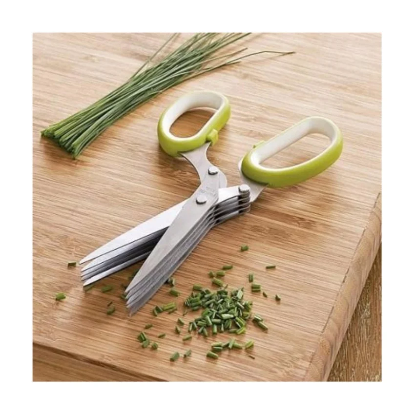 

19cm Minced 5 Layers Cutter Herb Kitchen Basil Spices Chopped Laver scissor Shredded tool cut Cook Rosemary Scallion