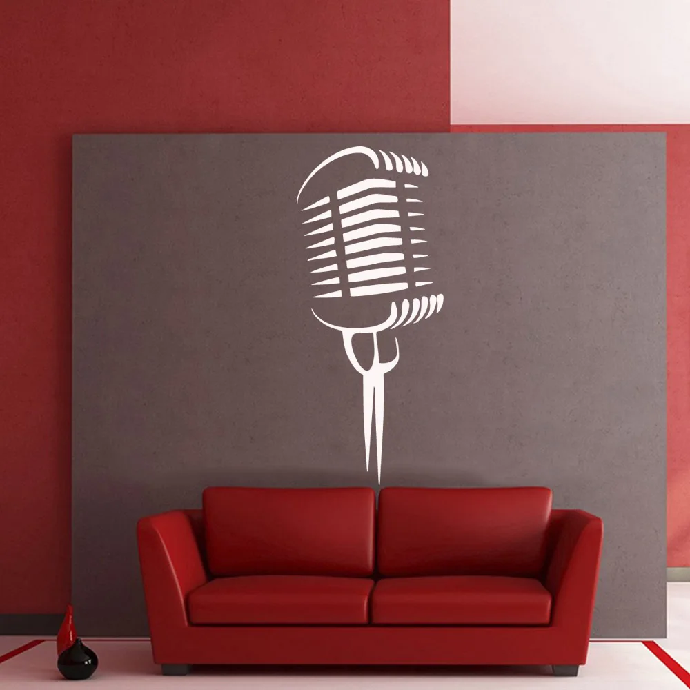 

Funny music singing microphone Stickers Home Decoration Kids Room Nature Decor Wall Stickers Waterproof Wallpaper