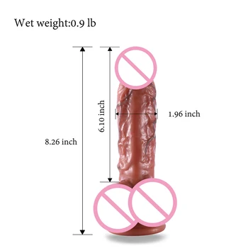 Realistic Dual-Density Veins Dildo Blood Vessel Painting Suction Cup Silicone Dildo with Ball for Women 4