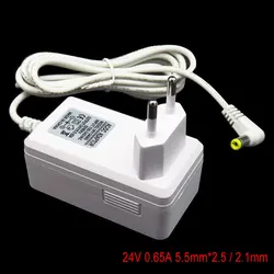 Adaptateur électrique pour lampe et humidificateur d'air,chargeur d'aromathérapie, UE, 100 240V AC à 24V CC, 0,65A, 5.5mm x 2.5/2.1mm, 